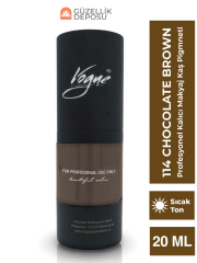 114 Chocolate Brown - Kalıcı Makyaj Kaş Pigmenti - Microblading & PMU, Yoğun Organik Renk, 20ml