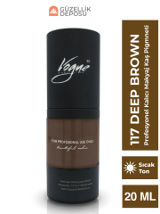 117 Deep Brown - Kalıcı Makyaj Kaş Pigmenti - Microblading & PMU, Yoğun Organik Renk, 20ml