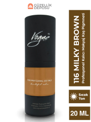 116 Milky Brown - Kalıcı Makyaj Kaş Pigmenti - Microblading & PMU, Yoğun Organik Renk, 20ml
