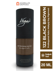 Vogue 122 Black Brown - Kalıcı Makyaj Kaş Pigmenti - Microblading & PMU, Yoğun Organik Renk, 20ml