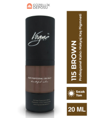 Vogue 115 Brown - Kalıcı Makyaj Kaş Pigmenti - Microblading & PMU, Yoğun Organik Renk, 20ml