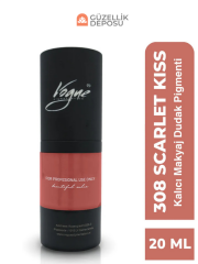 Vogue 308 Scarlet Kiss Kalıcı Makyaj Dudak Pigmenti - PMU Boyası, Profesyonellere Özel, Yoğun Pigment 20ml
