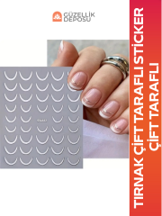 Çift Taraflı Gold ve Gümüş Tırnak Sticker, Ombre Sticker, Şerit