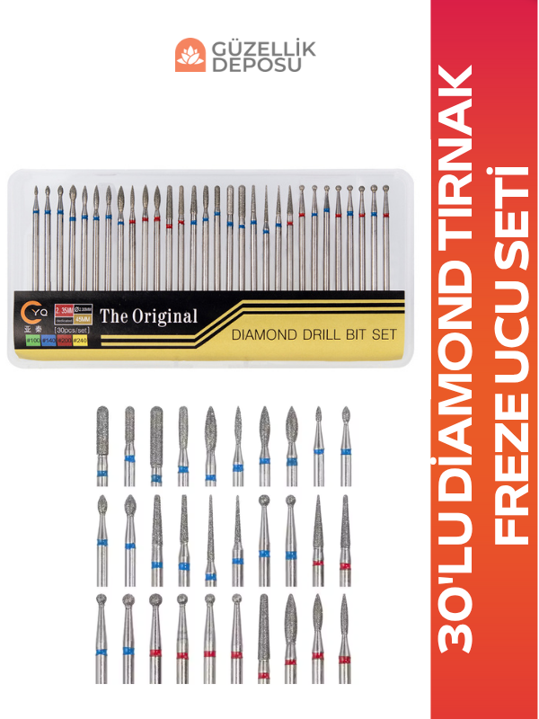 30'lu Elmas Tırnak Freze Ucu Seti