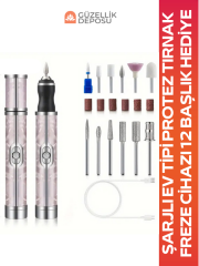 Ev Kullanımı İçin Uygun Şarjlı Freze Makinesi 12 Yedek Başlık