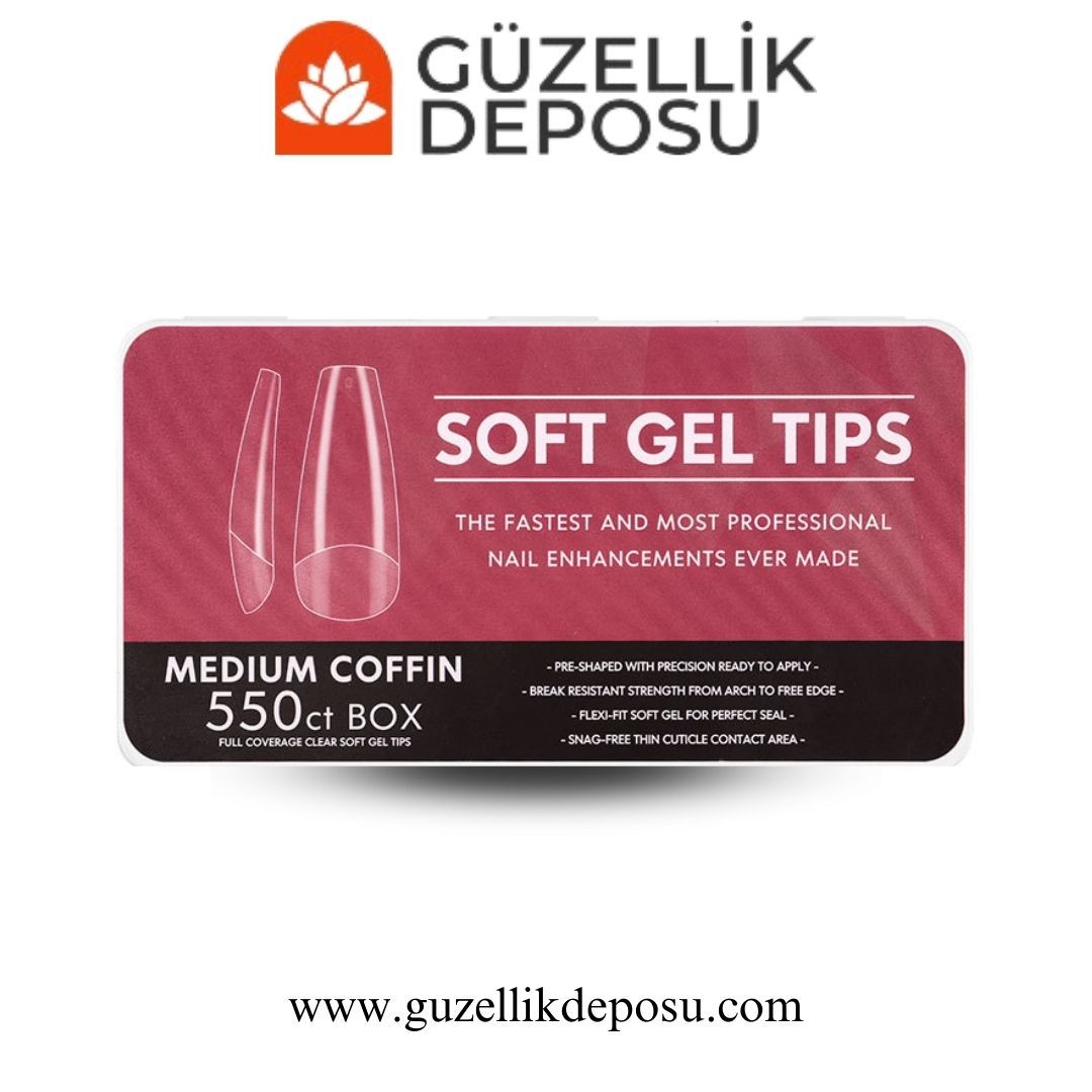 Misyul Soft Gel Tips Medium Coffin 550'li (Soft Jel Tips)