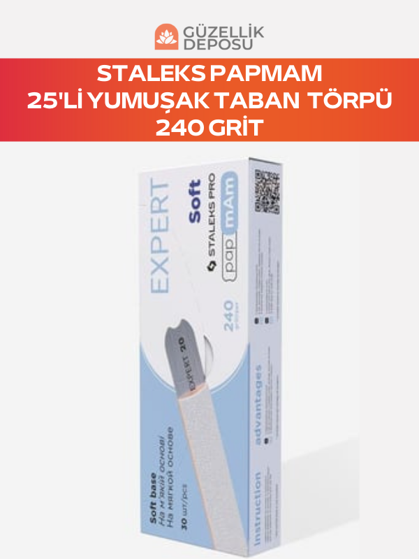Staleks Expert 20 Yedek PapmAm Beyaz Törpü (Yumuşak Taban) 240 Grit (25 Adet)