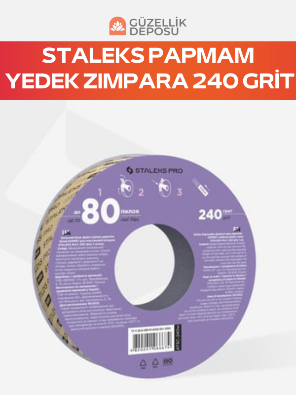 Staleks Pro Donut Bobin İçin EXPERT Yedek PapmAm Beyaz Bant Törpü Bloğu, 240 Grit