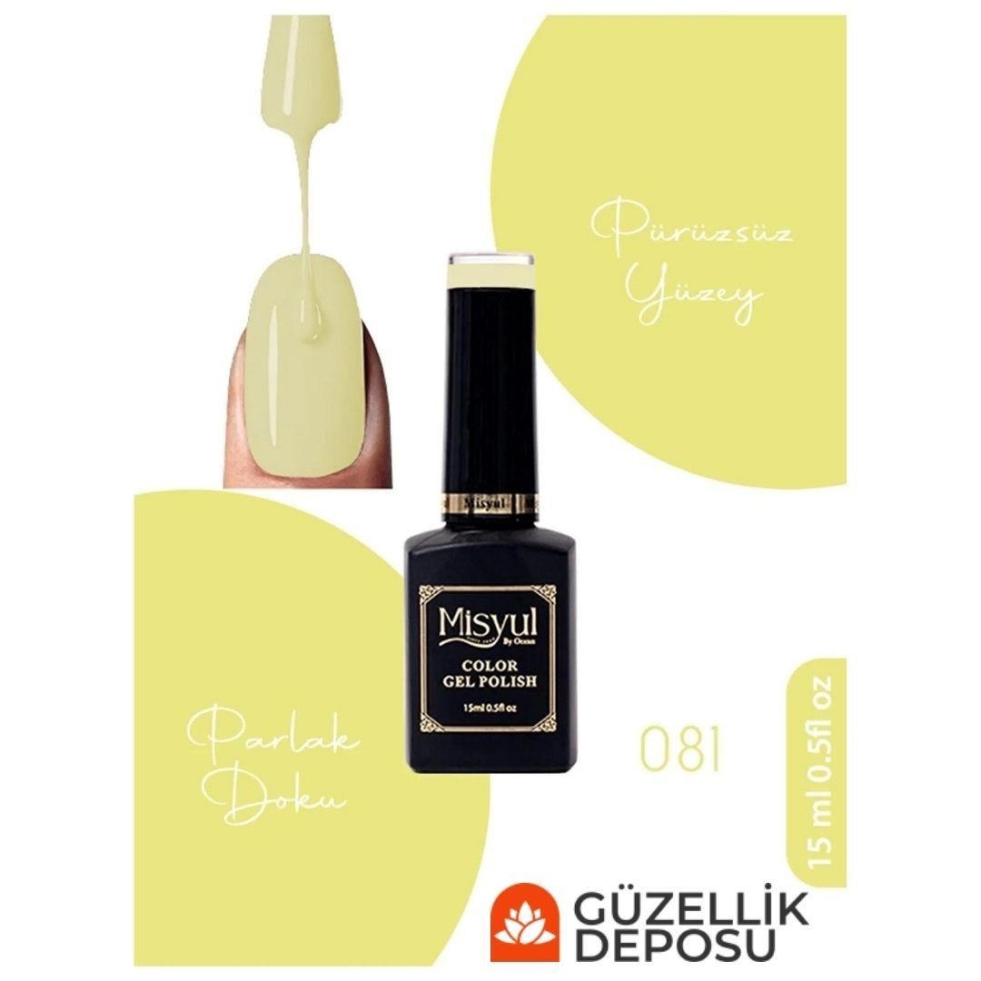 ﻿Misyul Nail Art Uv Led Kalıcı Oje 15ml 081 Butter Yellow