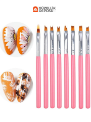 Tırnak Çiçek Çizim, French Çizim Fırça Seti 8'li