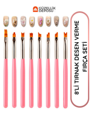 Tırnak Çiçek Çizim, French Çizim Fırça Seti 8'li