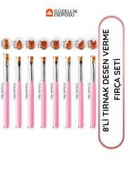 Tırnak Çiçek Çizim, French Çizim Fırça Seti 8'li