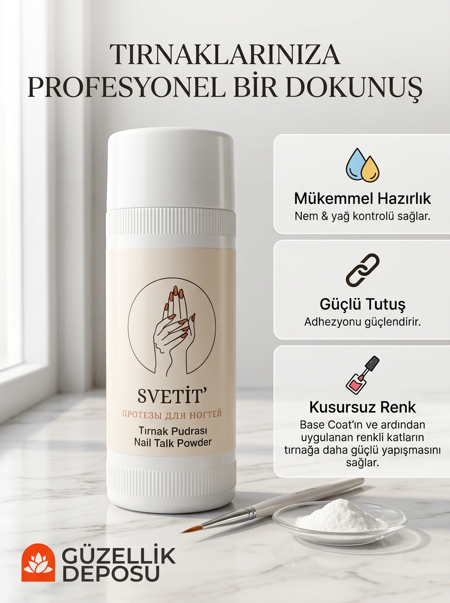 Profesyonel Tırnak Pudrası - Protez Tırnak ve Kalıcı Oje Altı Yağ Arındırıcı