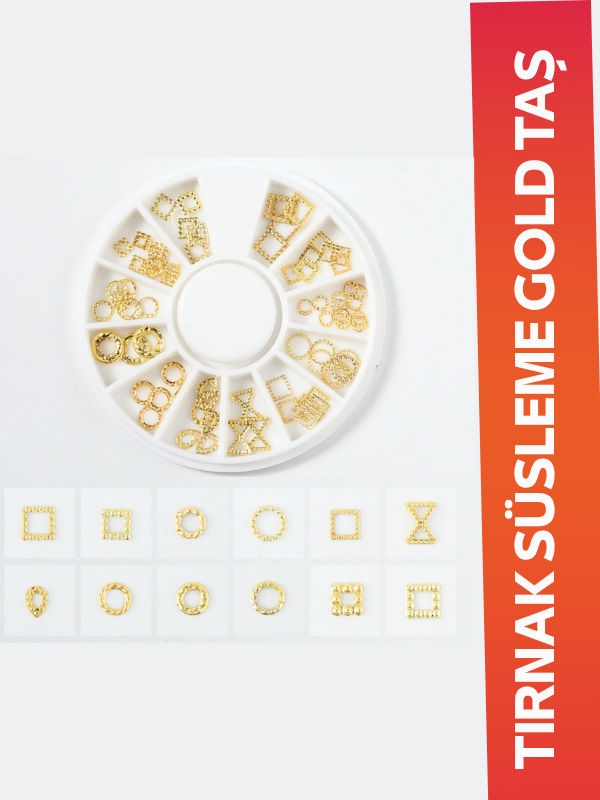Gold Tırnak Süsleme Taş Seti 01