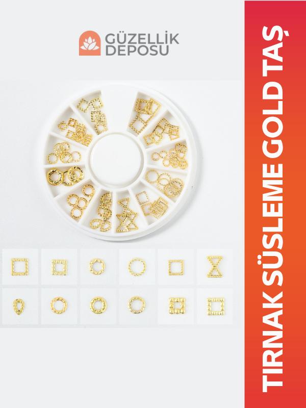 Gold Tırnak Süsleme Taş Seti 02