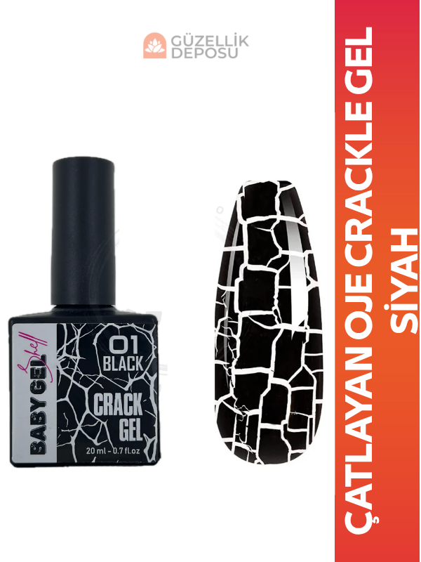 Çatlayan Kalıcı Oje 20 ml - Crackle Gel Polish Siyah