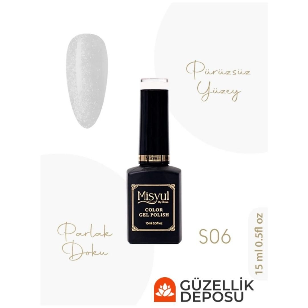 ﻿Misyul Nail Art Uv Led Simli Kalıcı Oje 15ml S06