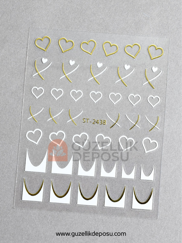 eyaz, Altın ve Romantik Desenler! Yeni Tırnak Sticker