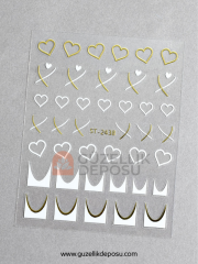 Beyaz, Altın ve Romantik Desenler! Yeni Tırnak Sticker