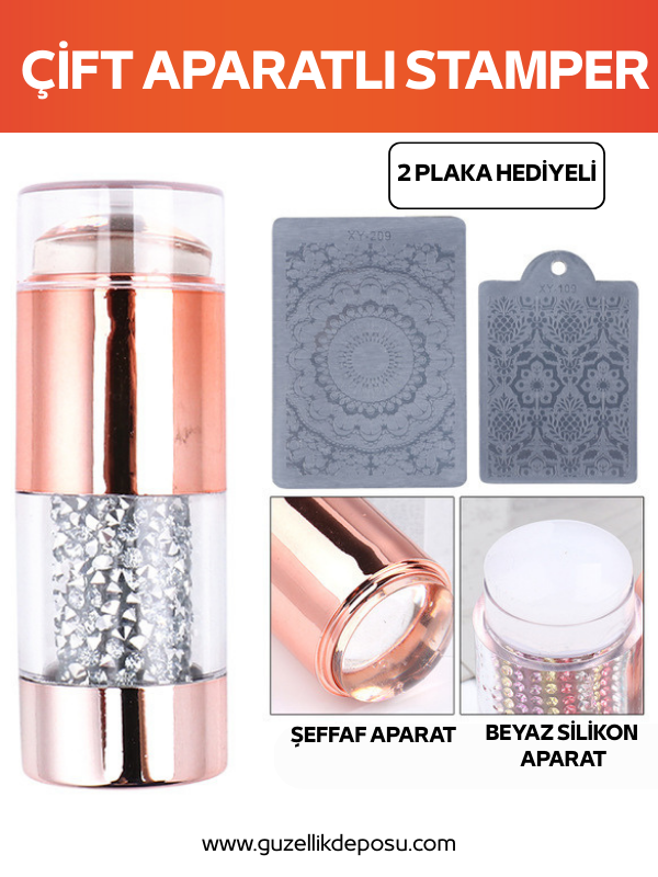 Çift Aparatlı Stamper ve 2 Plaka Hediyesi ile Nail Art'ta Devrim!
