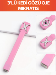 3'lü Cat Eye Mıknatıs Seti: Dalgalı, Çizgisel ve Yuvarlak Işık Efektleri