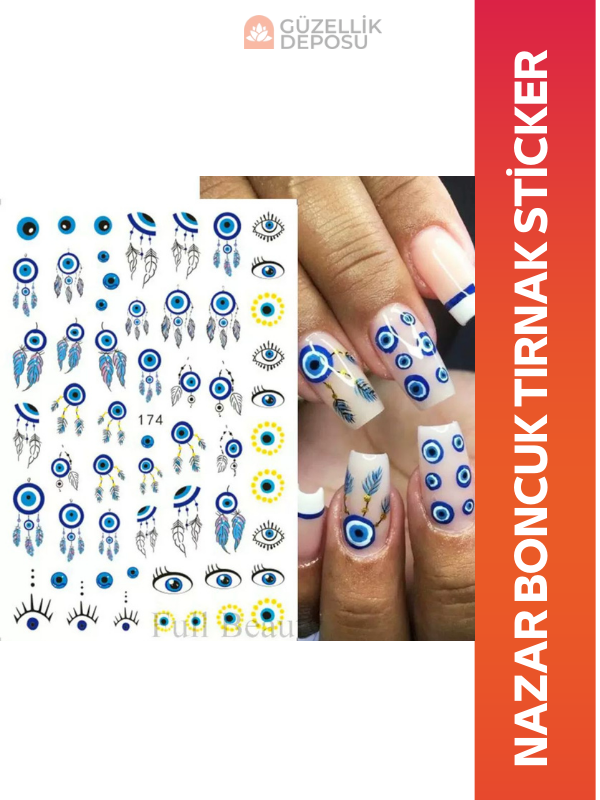 Nazar Boncuğu Tırnak Sticker