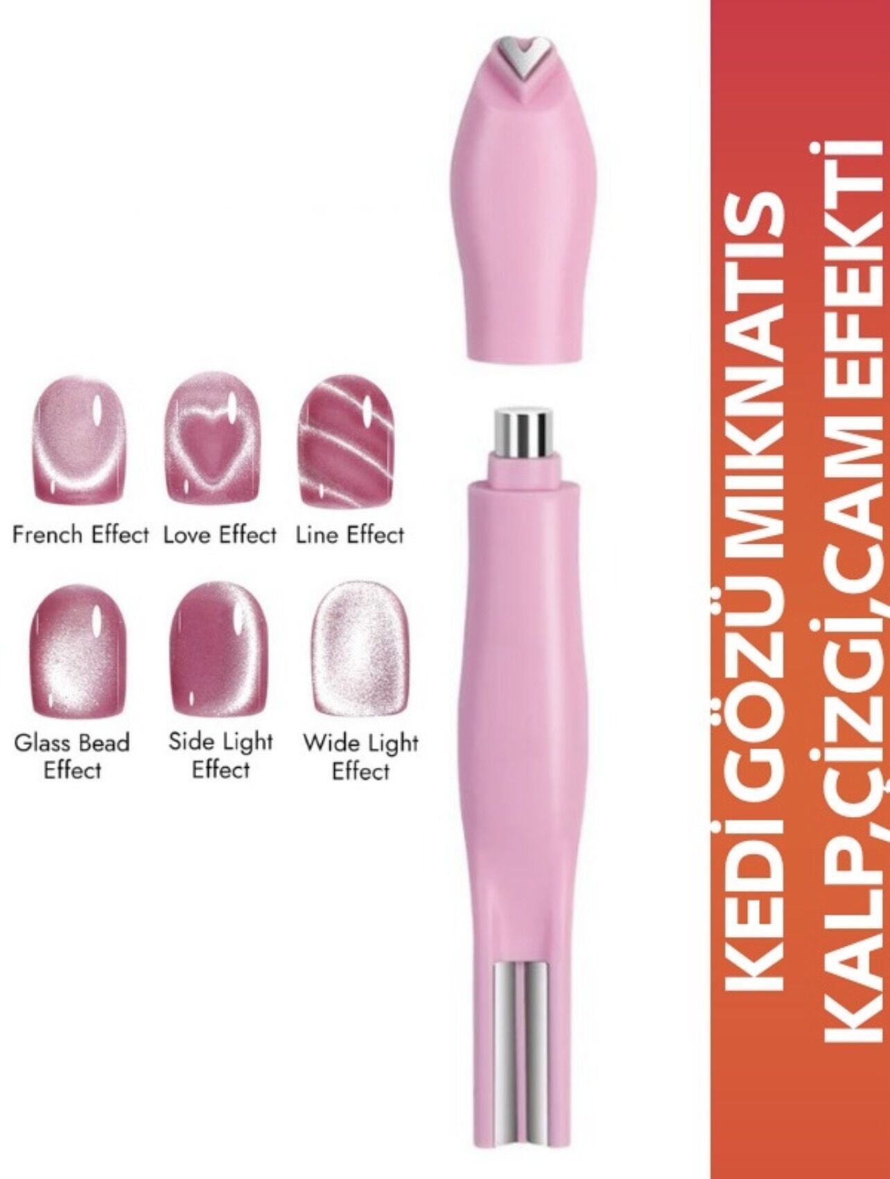 Kedi gözü Mıknatıs Kalp Desen,Çizgi Desen Fransız Model KediGözü