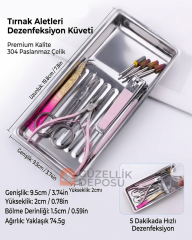 Paslanmaz Çelik Manikür Pedikür Dezenfeksiyon Böbrek Küveti - Tırnak Aletleri Sterilizasyon Tepsisi