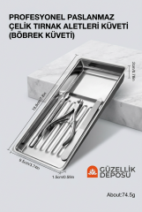 Paslanmaz Çelik Manikür Pedikür Dezenfeksiyon Böbrek Küveti - Tırnak Aletleri Sterilizasyon Tepsisi