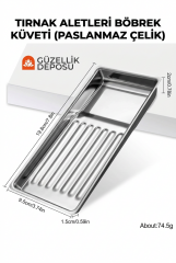 Paslanmaz Çelik Manikür Pedikür Dezenfeksiyon Böbrek Küveti - Tırnak Aletleri Sterilizasyon Tepsisi