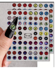 3D Kedi Gözü Tırnak Sticker Seti - Mistik Cat Eye Nail Art Çıkartma