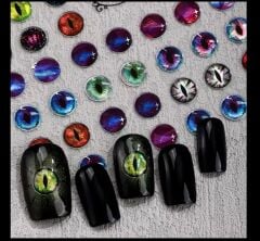 3D Kedi Gözü Tırnak Sticker Seti - Mistik Cat Eye Nail Art Çıkartma