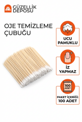 Pamuklu Oje Temizleme ve Düzeltme Çubuğu - 100 Adet Ekonomik Paket