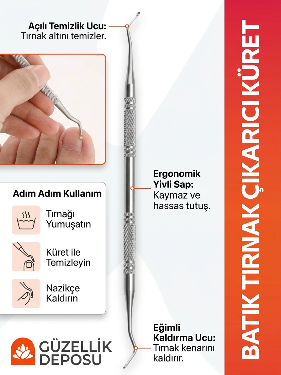 Batık Tırnak Çıkarıcı Küret Paslanmaz Çelik