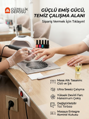 Masaya Monte Olabilen Protez Tırnak Toz Toplama Cihazı Makinesi 60 Watt Toz Çekme Cihazı