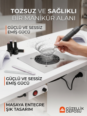 Masaya Monte Olabilen Protez Tırnak Toz Toplama Cihazı Makinesi 60 Watt Toz Çekme Cihazı