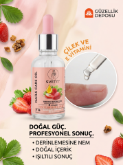 E Vitaminli Çilekli Tırnak Bakım Yağı 30 ml - Güçlendirici & Nemlendirici Tırnak Eti Yağı