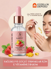 E Vitaminli Çilekli Tırnak Bakım Yağı 30 ml - Güçlendirici & Nemlendirici Tırnak Eti Yağı
