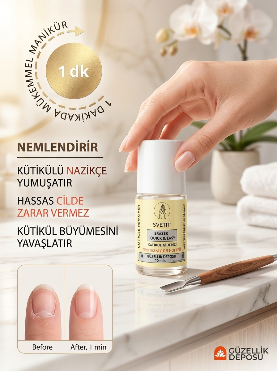 Katikül-Kütikül Giderici Remover 10 ml - Anında Etkili Tırnak Eti Temizleyici & Yumuşatıcı Likit