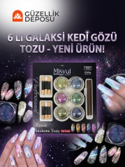 6'lı Galaksi Kedi Gözü (Cat Eye) Tozu Seti - Manyetik Nail Art Süsleme Kiti Kedigözü