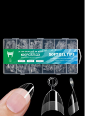 Soft Jel Tips Ultra Short - Kısa Badem French Uyumlu 600'lü Set