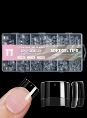 Soft Jel Tips Ultra Short - Kısa Küt French Uyumlu 600'lü Set