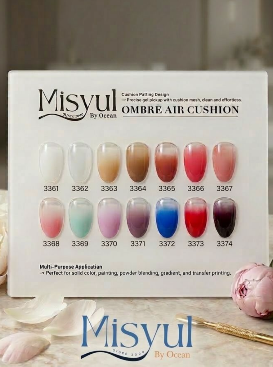 Protez Tırnak Nail Art Fileli Ombre Jeli Ombre Boyası 14 Renk