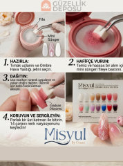 Protez Tırnak Nail Art Fileli Ombre Jeli Ombre Boyası 14 Renk
