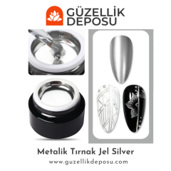 Protez Tırnak Metalik Çizim Jeli Silver (Paiting Jel)