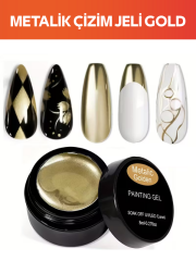 Protez Tırnak Metalik Çizim Jeli Gold (Paiting Jel)