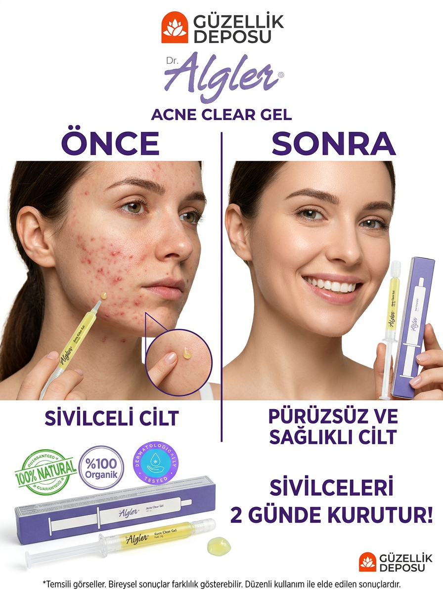 Dr. Algler Acne Clear Gel - Sivilce Karşıtı Kurutucu Jel 10 ml - 2 Günde Etkili %100 Organik Yosun Özlü Bakım