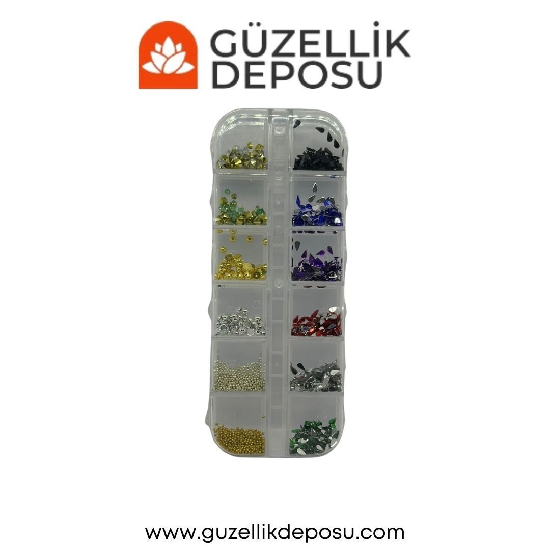 Nail Art Tırnak Süsleme Taşı Çeşitleri 12'li
