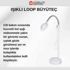 Profesyonel LED Işıklı Loop Büyüteç – Cilt Bakım, Kaş Kirpik ve Hassas İşlem Lambası