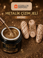 Protez Tırnak Metalik Çizim Jeli Bronz 5 ml
